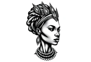 Black African goddess tattoo idea