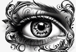 smoke fire eye tattoo idea