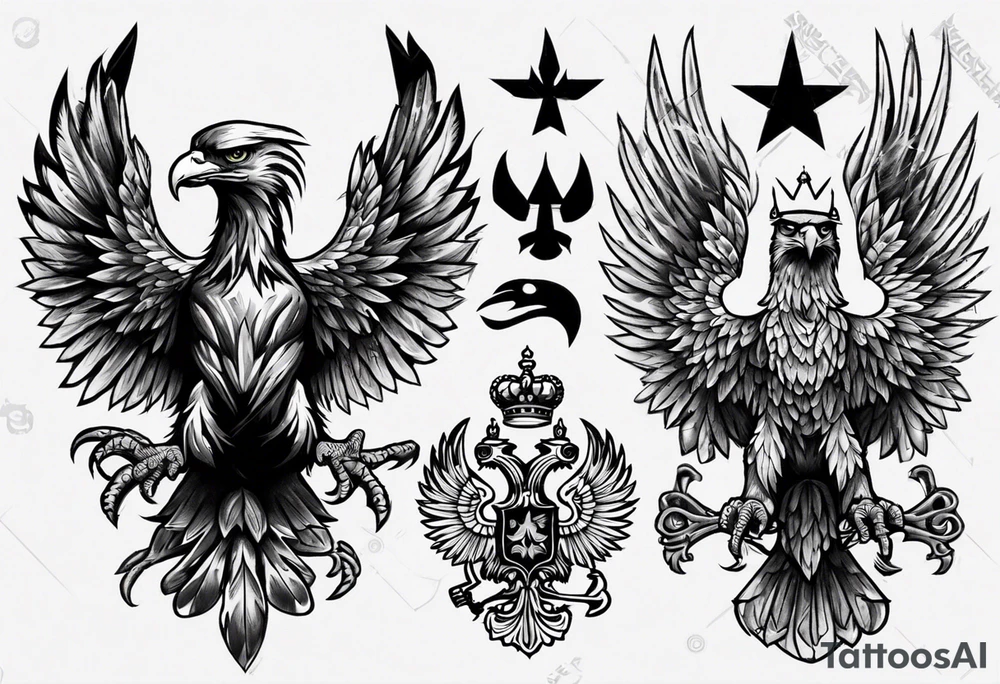 russian eagle tattoo idea