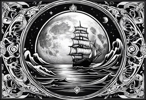 Pisces in a full moon tattoo idea