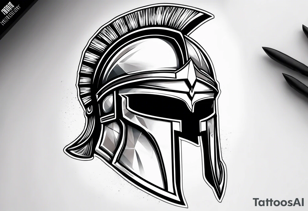 Spartan helmet tattoo idea