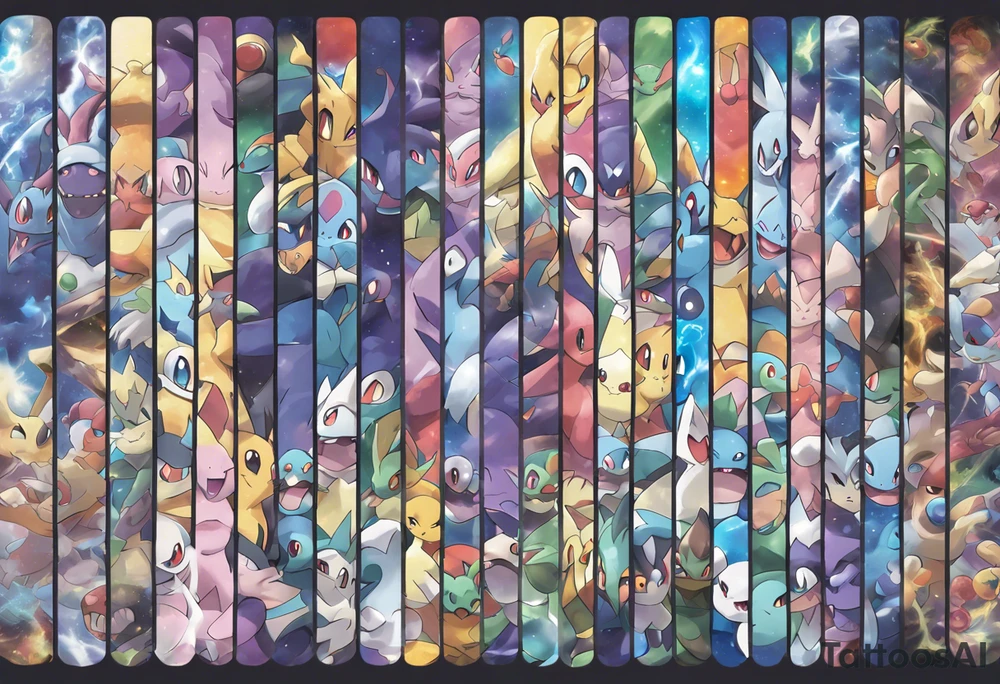 Pokemon arm sleeve,Mew*
Dratini*
Dragonair*
Dragonite*
Victini*
Applin*
Flapple*
Dragapult*
Cynthia and Garchomp
Meloetta
Jigglypuff*
Gengar*
Furret
Ampharos*
Sharpedo
Flygon 
Gothitelle
Chandelure 
Haxorus
Tyrunt 
Rowlet*
Salandit 
Togedamaru*
Mimikyu*
Drampa tattoo idea