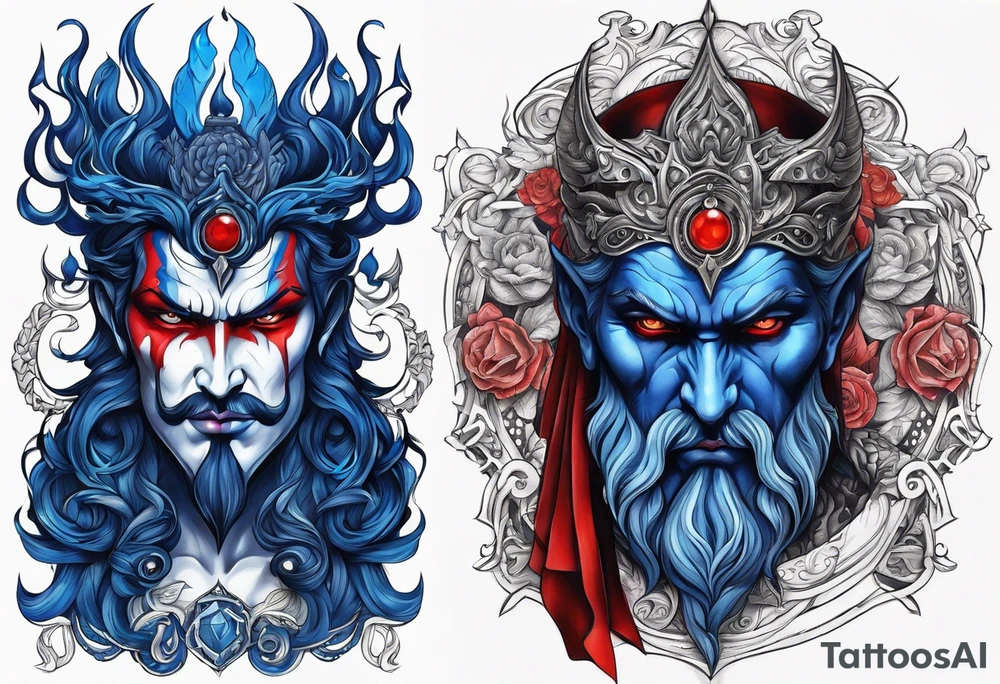 hades symbols blue and red
shadowns tattoo idea