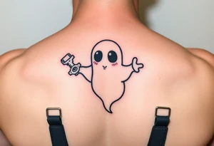 Cute ghost mechanic tattoo idea