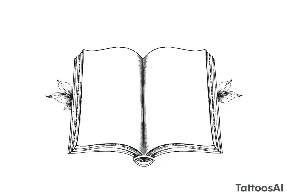 Open hard back book tattoo idea