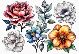 Birth flower February, march, September and December spine tattoo tattoo idea