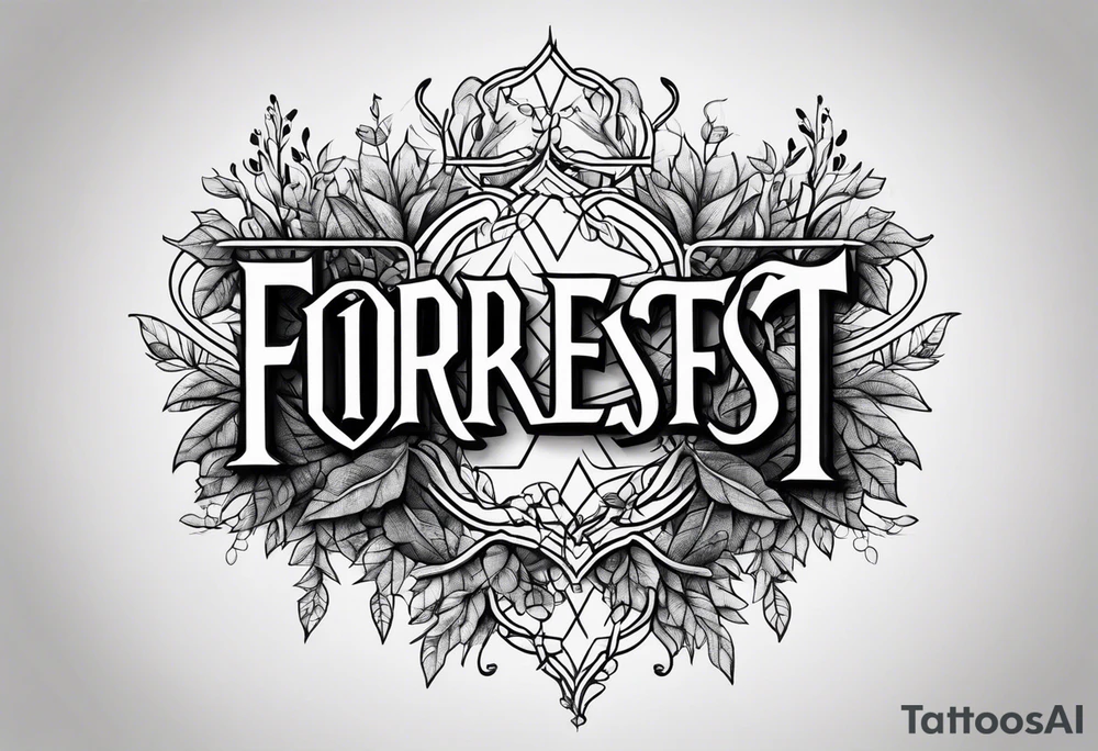 the word forrest with vines tattoo idea