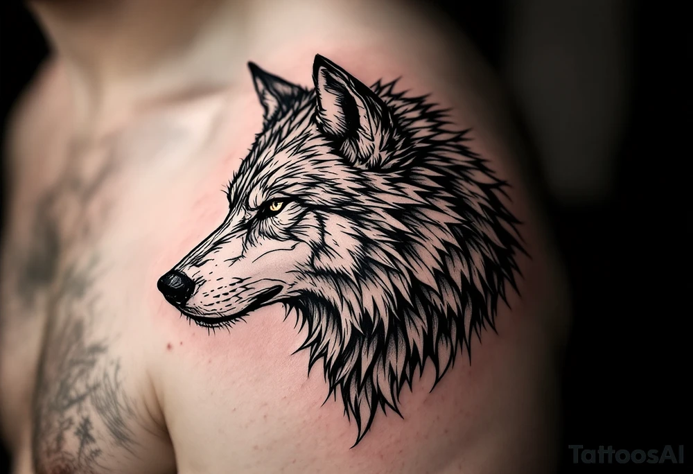 viking wolf tattoo idea