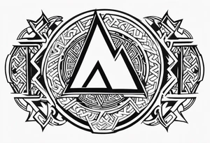 Valhalla shield valknut sword axe tattoo idea