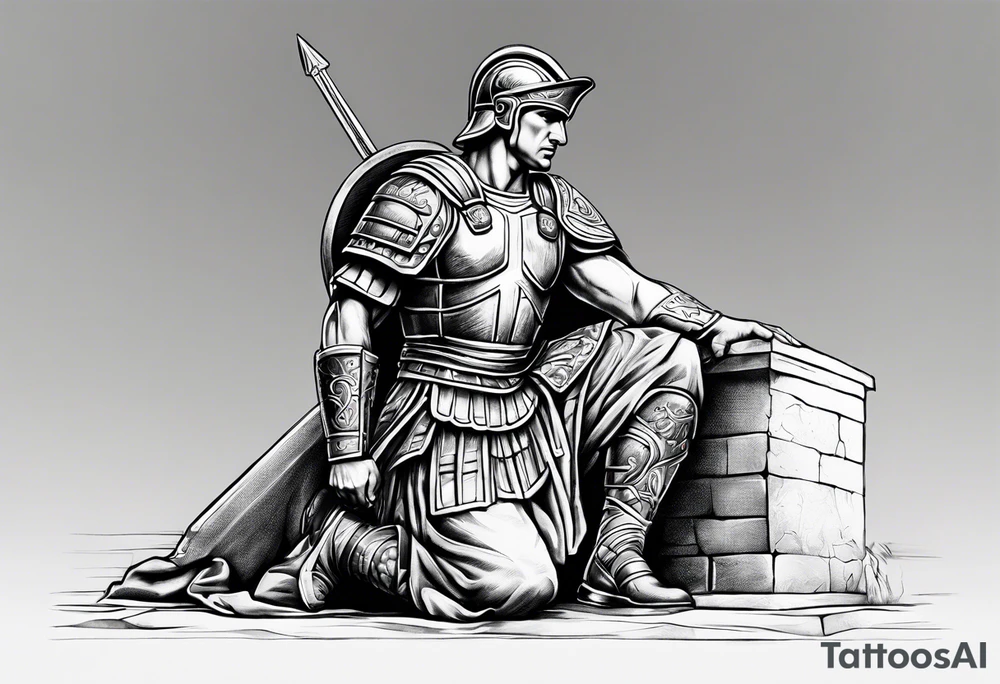 Roman soldier kneeling tattoo idea