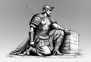 Roman soldier kneeling tattoo idea