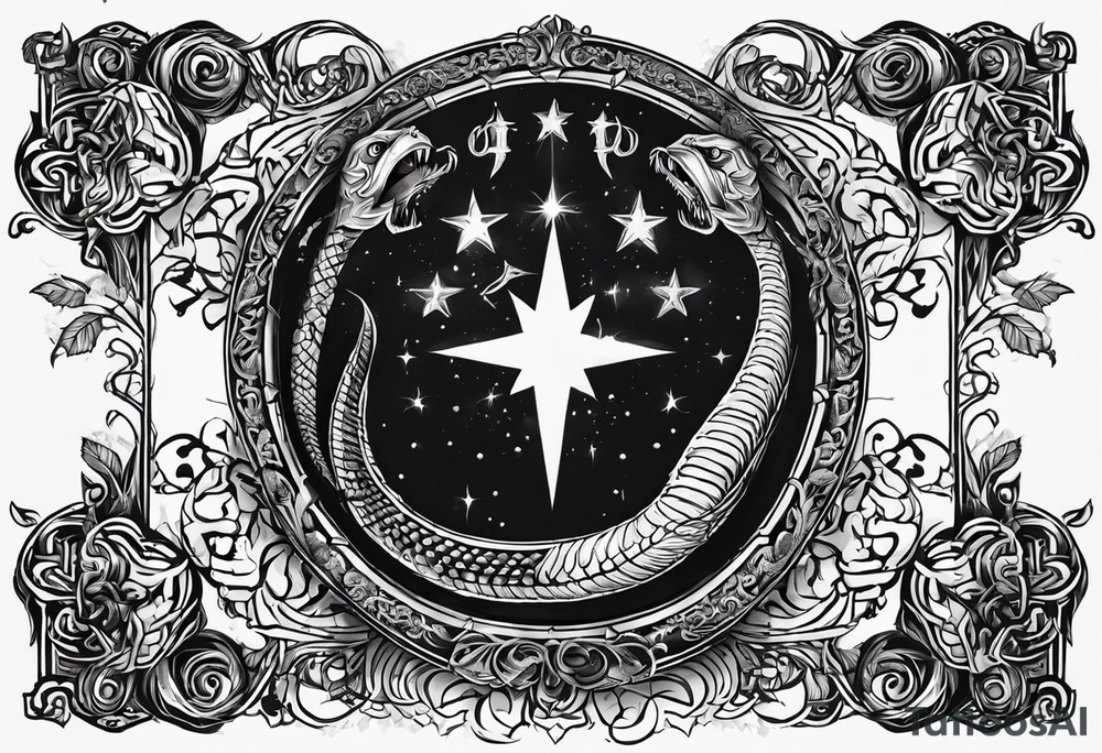 The Luke 10:19 bible verse: "Behold, I give unto you power to tread on serpents and scorpions, and over all the power of the enemy: and nothing shall by any means hurt you" tattoo idea