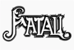 The word “ fatal” in a scary font tattoo idea