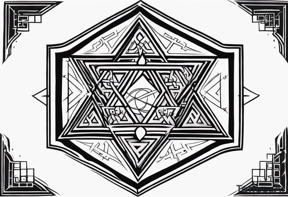 Ancient tetragrammaton to represent God's chosen one tattoo idea