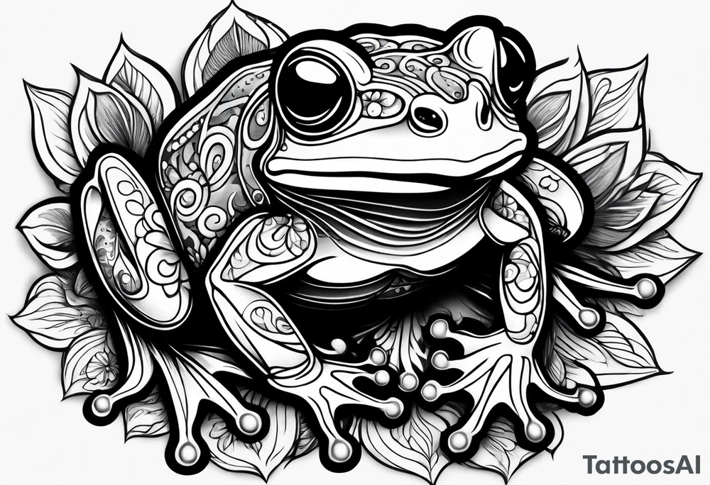 a psychedelic frog tattoo idea