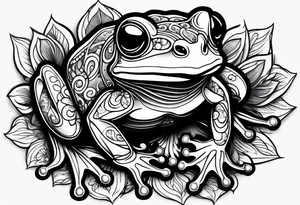 a psychedelic frog tattoo idea