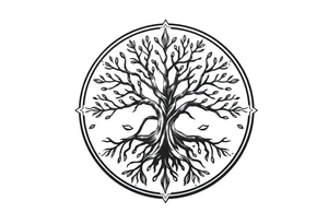 Tree of life circle tattoo idea