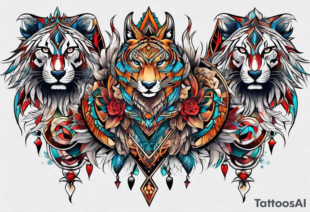 Alpha group of animals tattoo idea