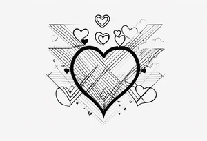 Medley with lines and hearts tattoo idea