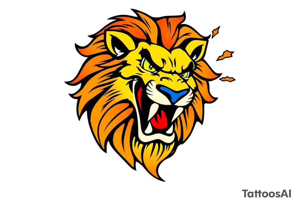 powerful lion tattoo idea