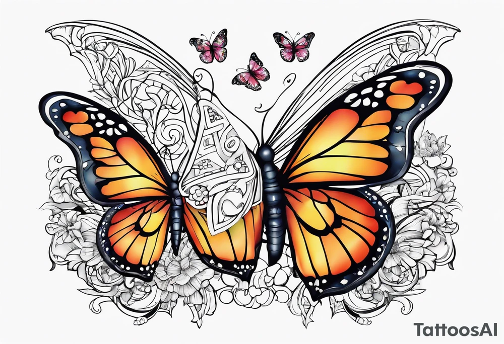 I don't gotta talk, the Lord defends me word with lyrics with butterflies and lily’s around it tattoo idea