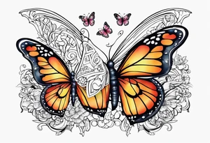 I don't gotta talk, the Lord defends me word with lyrics with butterflies and lily’s around it tattoo idea