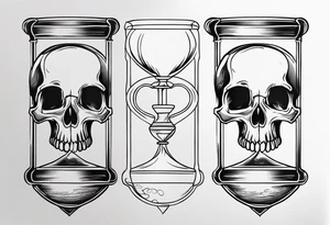 Hour glass skull on bottom tattoo idea
