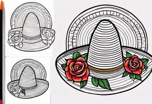 mexican hat on rose tattoo idea