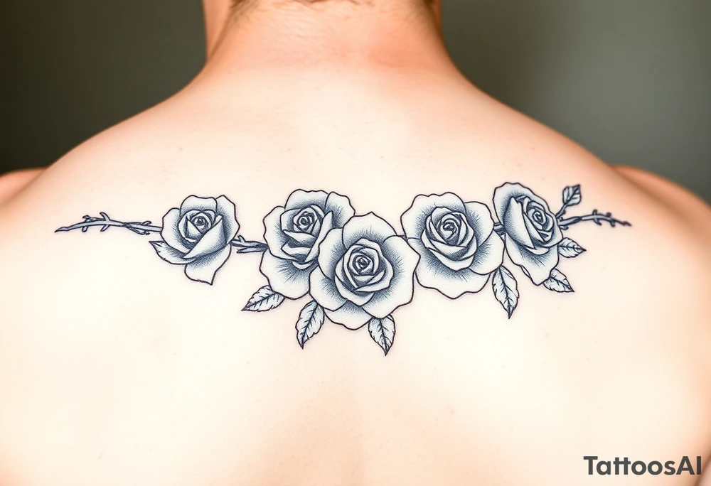 Barbed wire with roses tattoo idea