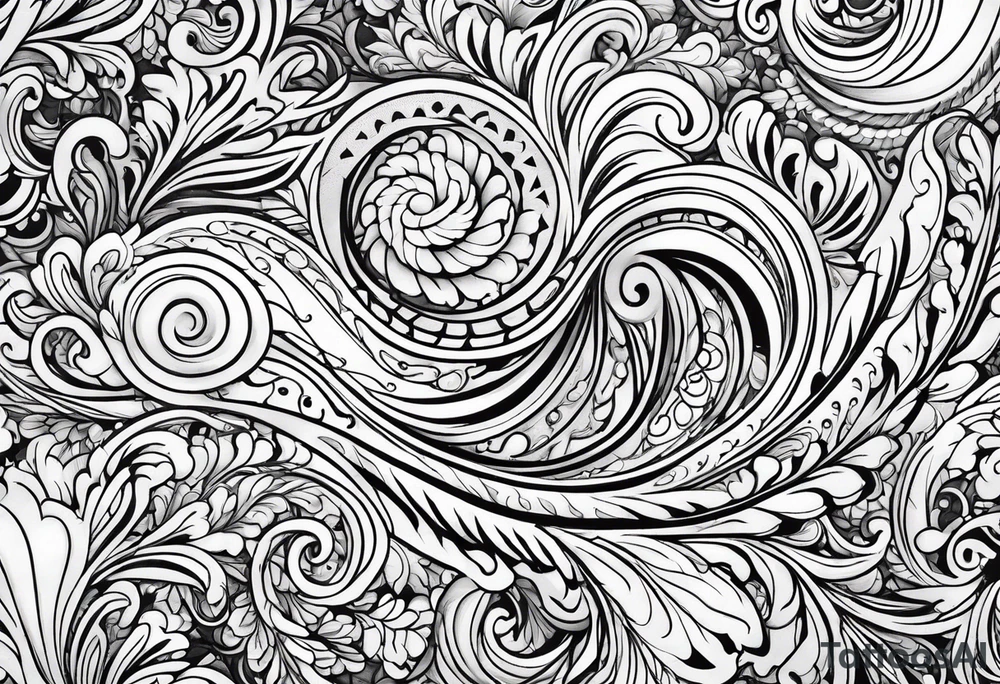 Swirls and whirls of lace repeating tattoo idea