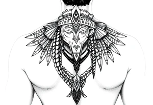 modern lady Aztec warrior tattoo idea