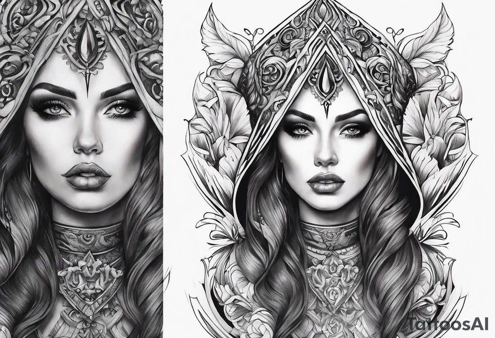 full sleeve in Gothic style tattoo idea