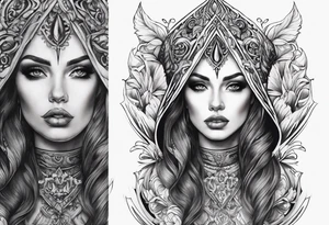 full sleeve in Gothic style tattoo idea