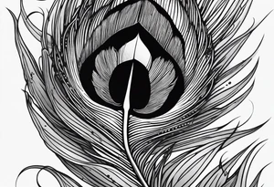 pen with peacock feather tattoo idea