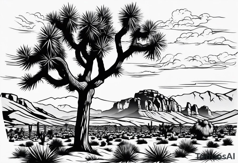 Tall Joshua tree tattoo idea