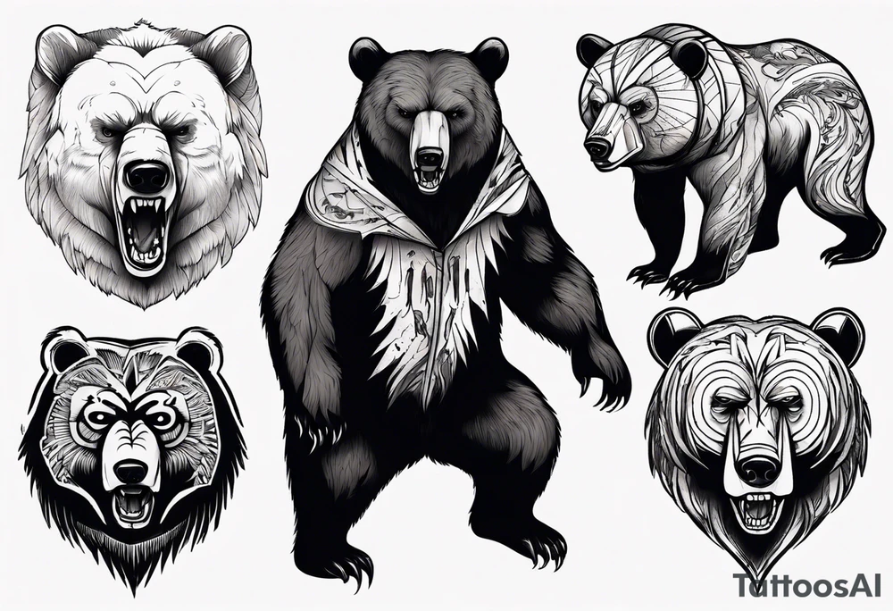 Fierce bear tattoo idea
