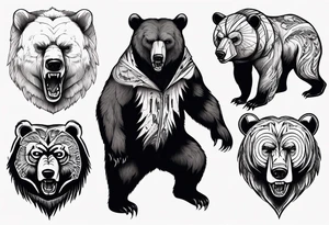 Fierce bear tattoo idea