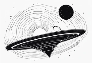Simple Black hole event horizon tattoo idea