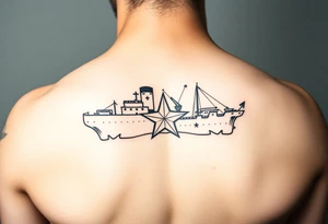 titanic image with white star line logo tattoo idea