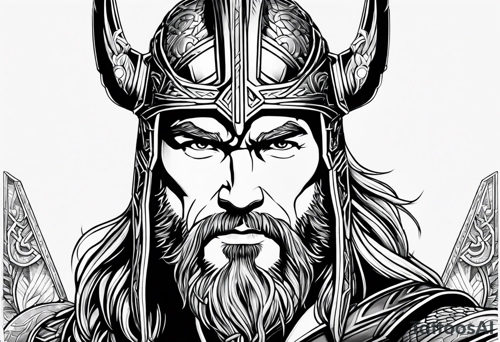 Thor with full body shown tattoo idea
