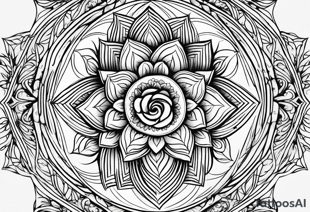 israel town flower swirl vector tattoo idea