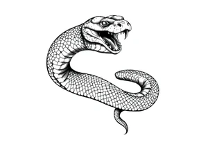 Can you give an example of a snake tattoo that wraps around the elbow and ends on the forearm on the ulnar side? With the words jealous, shame, and black heart subtly incorporated. tattoo idea