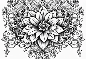 ornate floral sternum tattoo tattoo idea