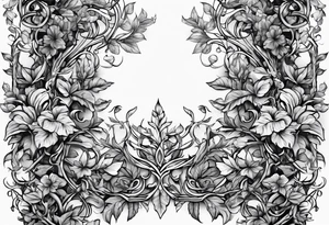 Leafy vines with chain tattoo idea