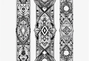 strip made of atoms and prism stones tattoo idea