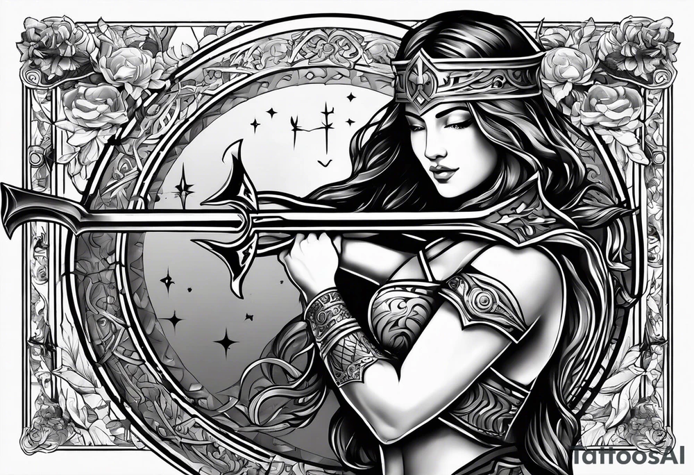 sagittarius, faith, strong, warrior, god, jesus, christ tattoo idea