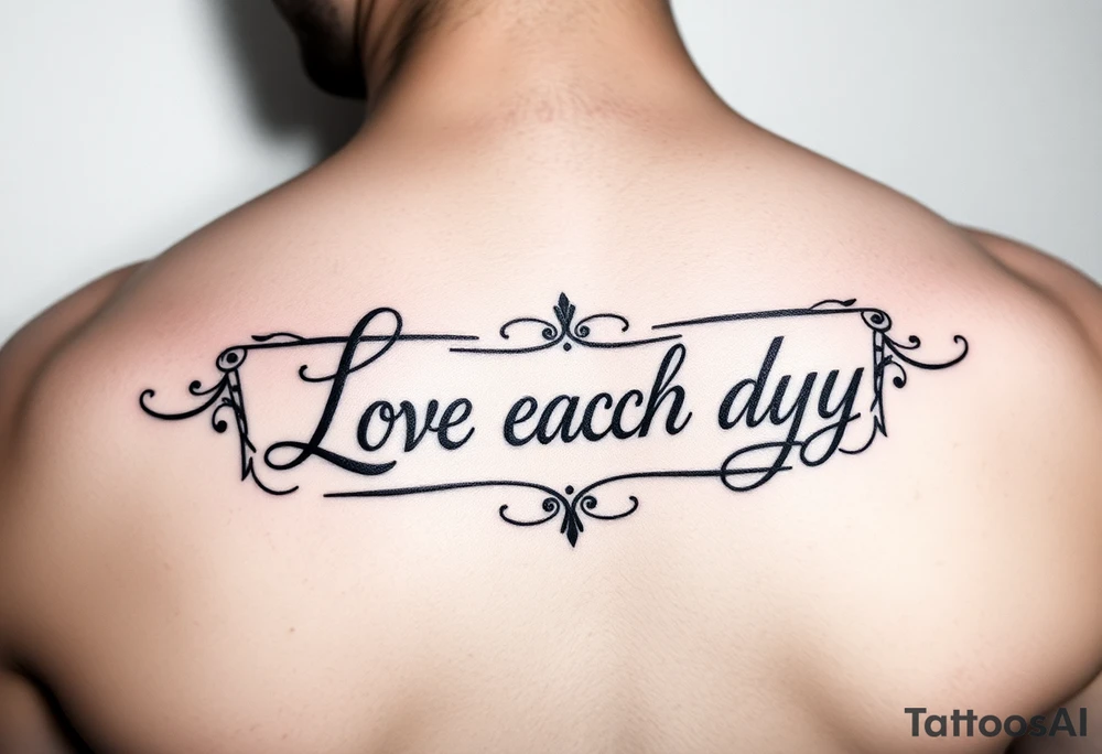 Love Each Day tattoo with a unique border tattoo idea