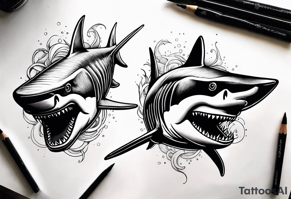 2 nautical style sharks wrapped around the knee no background tattoo idea 2 nautical style sharks wrapped around the knee no background tattoo idea