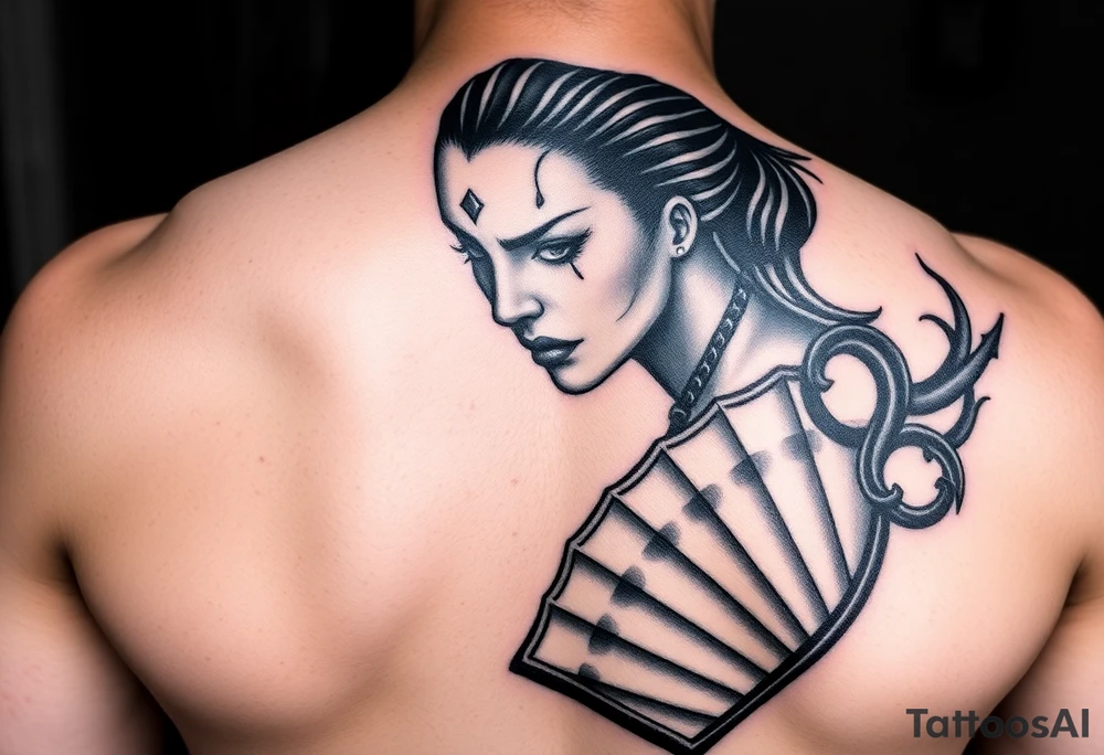 Kitana from mortal combat with fan tattoo idea