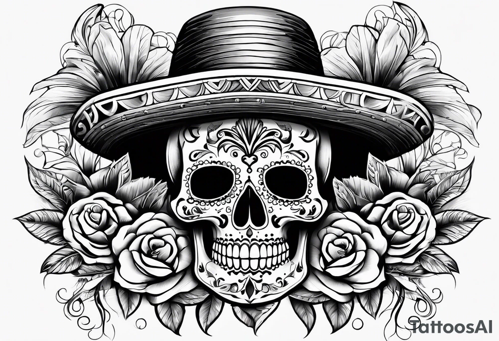 mexican skull tattoo idea